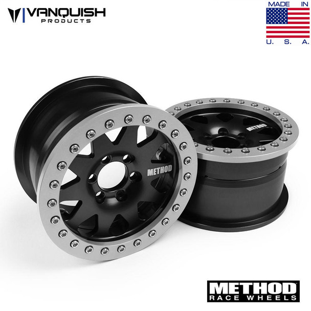 Vanquish Method 2.2 Race Wheels 101 Black w/Silver Ring (1.2" Wide) VPS08002