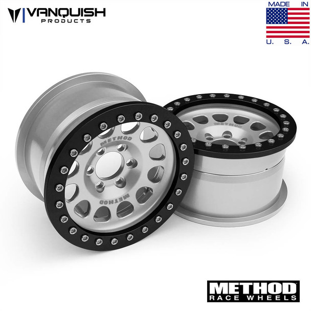 Vanquish Method 2.2 Race Wheels 105 Silver w/Black Rings (1.2" Wide) VPS08021