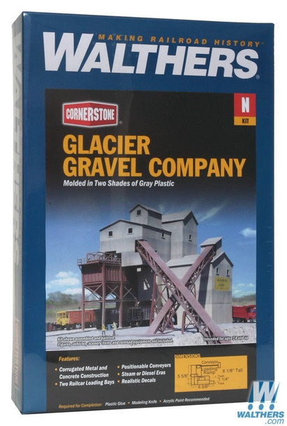 Walthers 933-3241 Glacier Gravel Co. Kit - 5-5/8 x 6-5/8 x 6-1/8" : N Scale