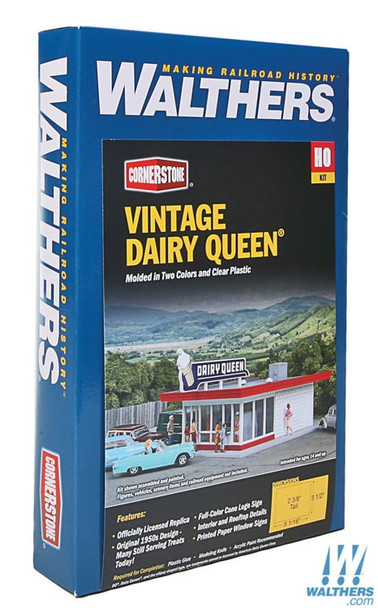 Walthers 933-3484 Vintage Dairy Queen(R) Kit - 5-1/16 x 3-1/2 x 2-3/8" : HO Scale