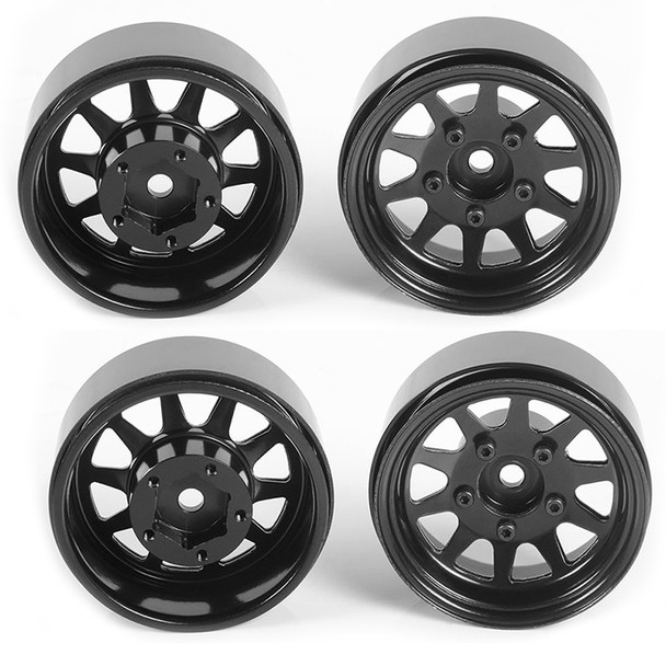 RC4WD Z-W0262 OEM Stamped Steel 1.55" Beadlock Wheels Black (4)