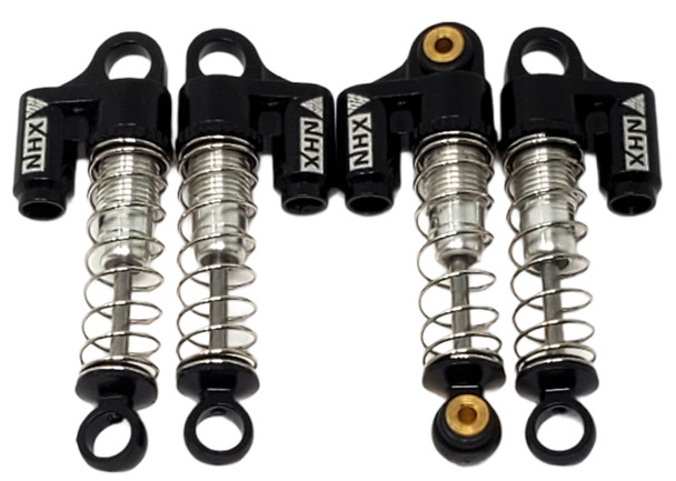 NHX Aluminum Mini/Micro Shock / Damper Set Black : Axial SCX24 Front / Rear