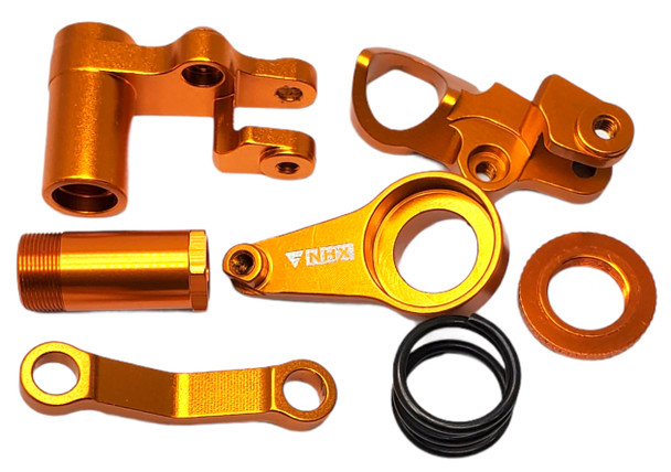 NHX Aluminum Steering Bellcrank Set - Orange : Traxxas Slash 4x4