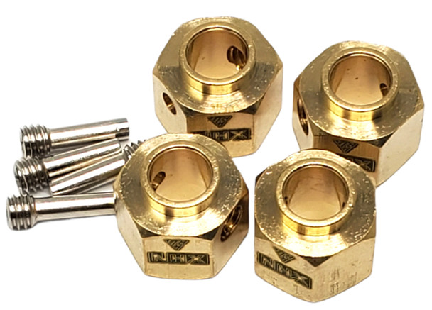 NHX Brass Wheel Hex Adaptor Extensions : 12x9mm 4pcs/set