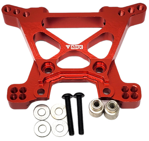 NHX Aluminum Front Shock Tower Set - Red : Traxxas Slash 4x4