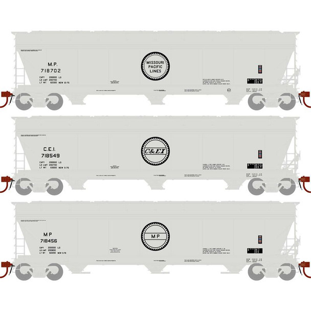 Athearn ATH12937 ACF 4600 3-Bay Centerflow Hopper MP/C&EI (3) Freight Cars N Scale