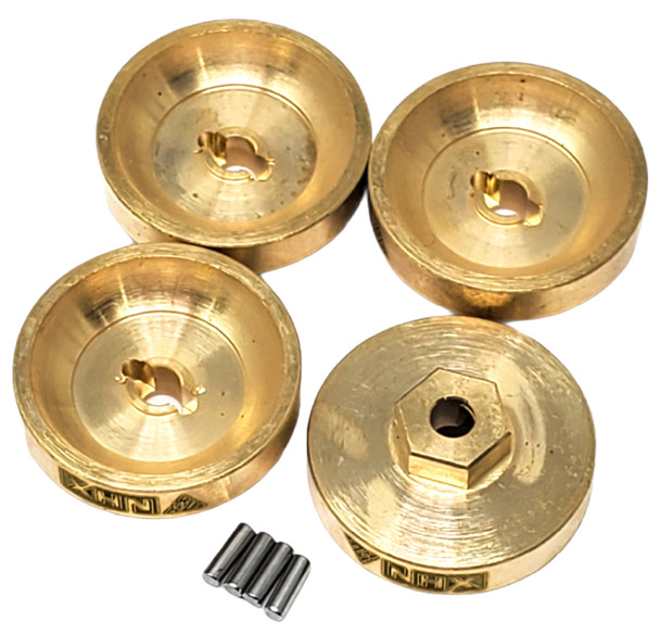 NHX Brass Wheel Weight Hex Adaptor with pins (4pc) : Axial SCX24