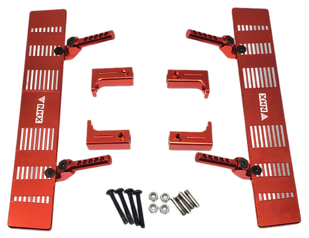 NHX RC Metal Left & Right Foot Board - Red: Axial SCX10II