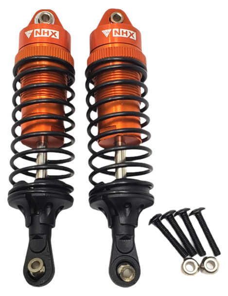 NHX Aluminum Adjustable Front Shocks - Orange: Traxxas Slash 4x4