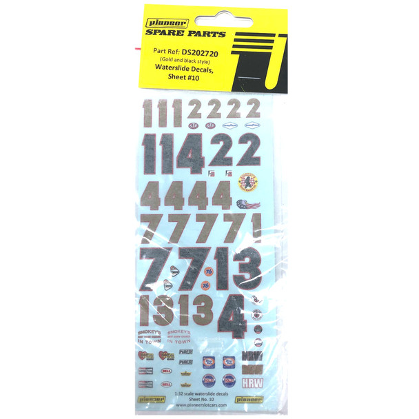 Pioneer DS202720 Waterslide Decal Sheet #10 1/32 Slot Car