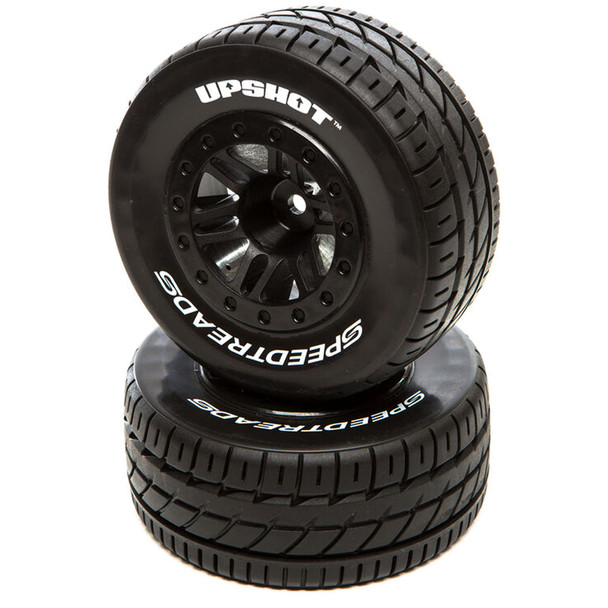 Duratrax DTXC2935 SpeedTreads Upshot SC Tire/Wheels Black (2) : Slash / Ruster