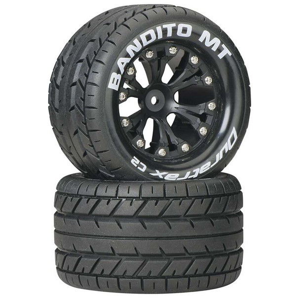 Duratrax DTXC3502 Bandito MT 2.8" 2WD Mounted Rear C2 Tires/Wheels Black (2)