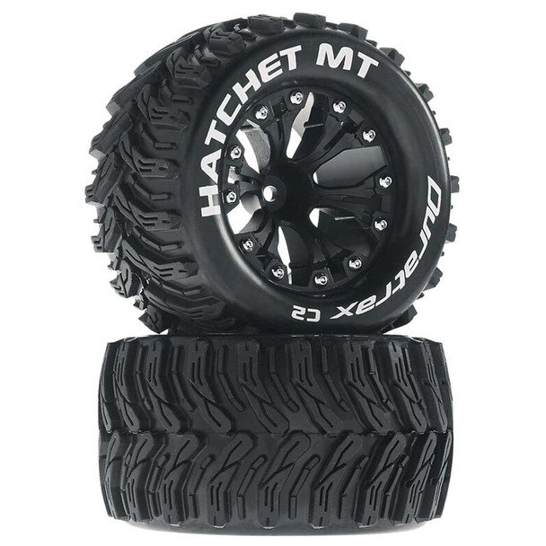 Duratrax DTXC3528 Hatchet MT 2.8" Mounted Offset Tires/Wheels Black (2)