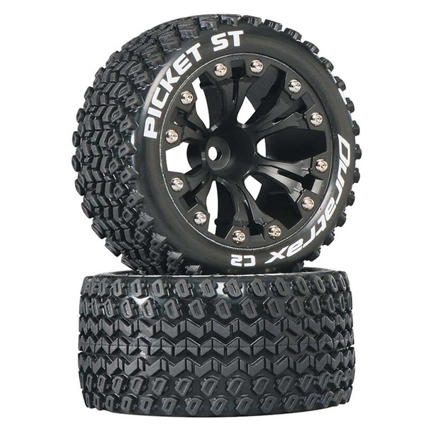 Duratrax DTXC3550 Picket ST 2.8" 2WD Mounted 1/2" Offset Tires/Wheels Black (2)