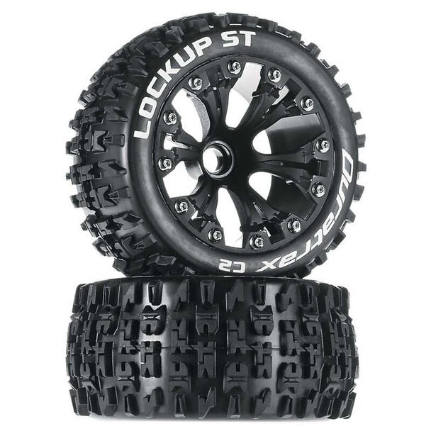 Duratrax DTXC3564 Lockup ST 2.8" 2WD Mounted Front Tires/Wheels Black (2)