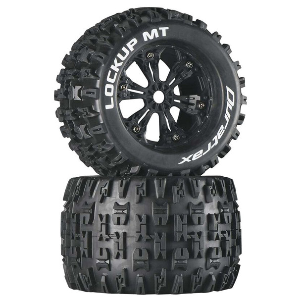 Duratrax DTXC3578 Lockup MT 3.8" Mounted Tires/Wheels Black (2)