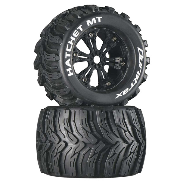 Duratrax DTXC3586 Hatchet MT 3.8" Mounted Tires / Wheels Black (2)