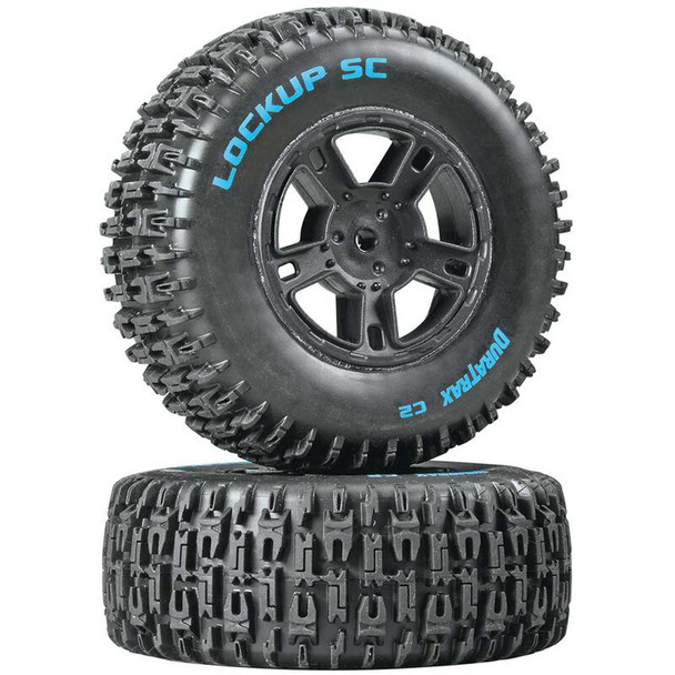 Duratrax DTXC3673 Lockup SC C2 Mounted Black Rear Tires/Wheels (2) : SC10