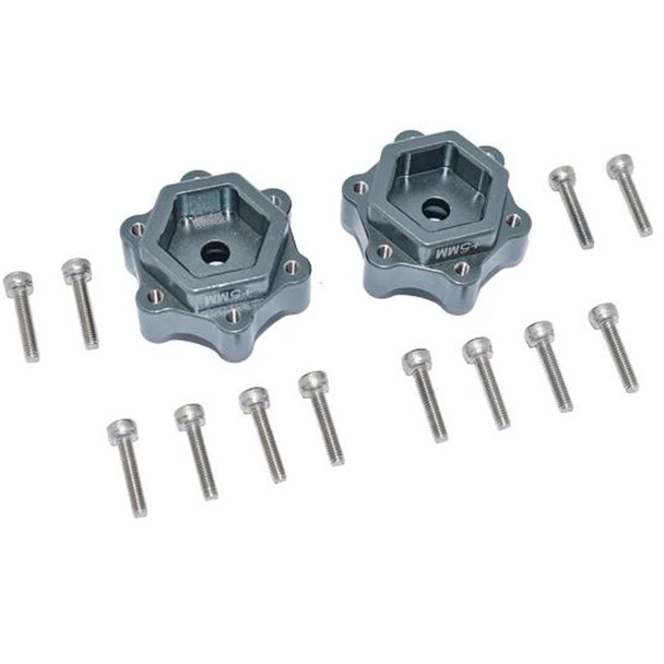 GPM Racing Aluminum Hex Adapters Converter +5mm Set Grey : Losi 1/8 LMT 4WD