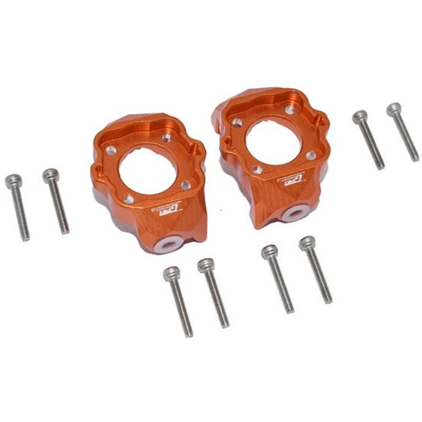 GPM Racing Aluminum Front C-Hubs Set Orange : Losi 1/8 LMT Solid Axle