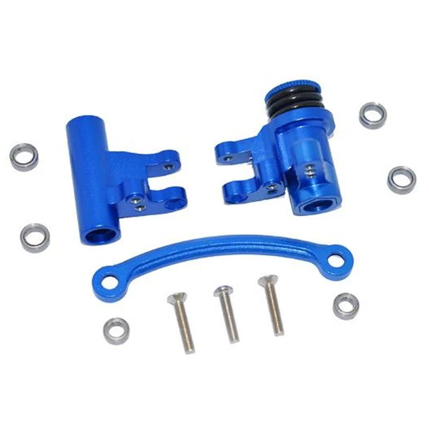 GPM Racing Aluminum Steering Assembly Blue : Losi 1/10 Lasernut U4