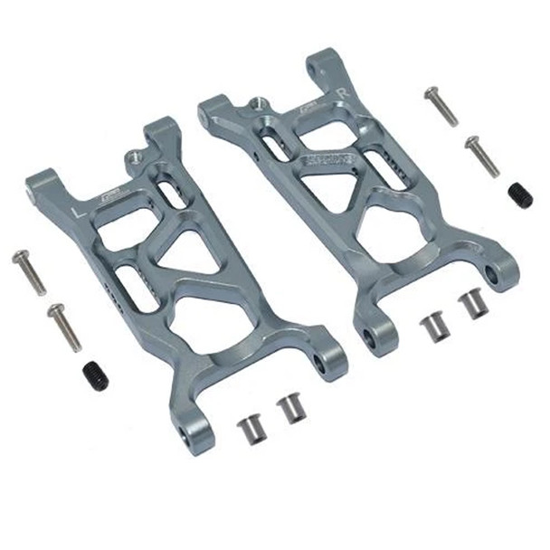 GPM Racing Aluminum Front Lower Arms Set Grey : Losi 1/10 Lasernut U4