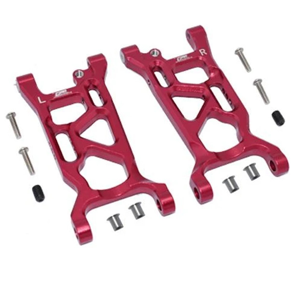 GPM Racing Aluminum Front Lower Arms Set Red : Losi 1/10 Lasernut U4
