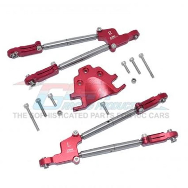 GPM Aluminum Rear Tie Rods w/ Stabilizer Set Red : 1/5 Kraton & Outcast 8S BLX