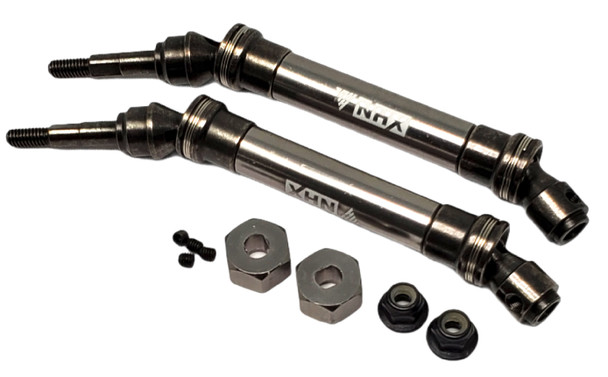 NHX Metal Front Axle CVD Set Titanium Gray Slash 4x4