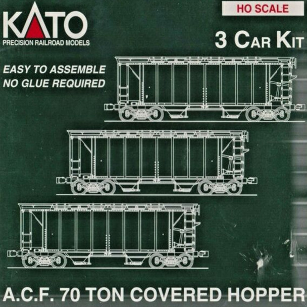 Kato 38-0205 Wabash ACF Covered Hopper Car Kit Set (3) HO Scale