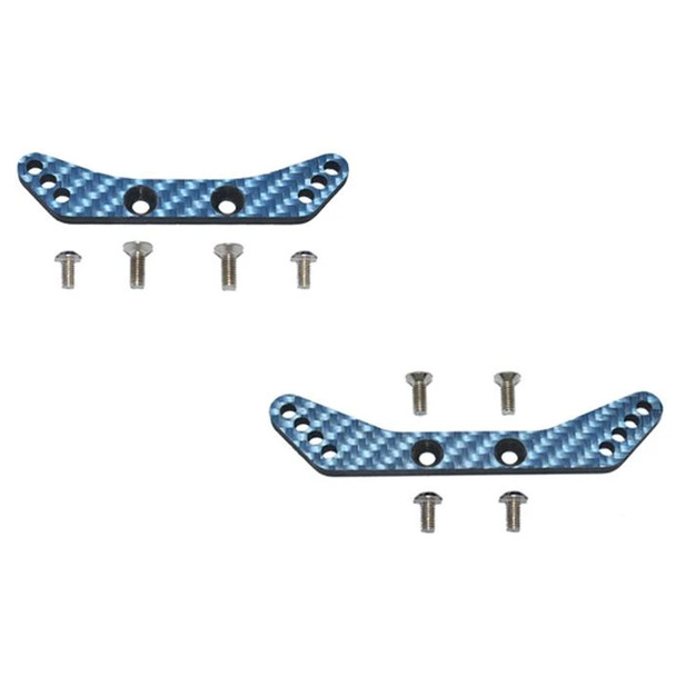 GPM Carbon Fiber Front & Rear Shock Tower Blue : Tamiya 1/10 4WD TA08 PRO