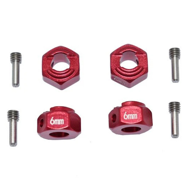 GPM Racing Aluminum Hex Adapters 6mm Thick Red : Axial 1/10 RBX10