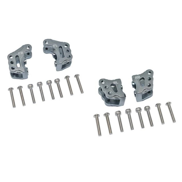 GPM Alum Front/Rear Axle Mount Set for Suspension Links Grey : Axial 1/10 RBX10