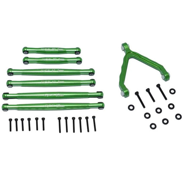 GPM Racing Alum Suspension Links + Front Upper Link Mount Green : SCX24 Deadbolt