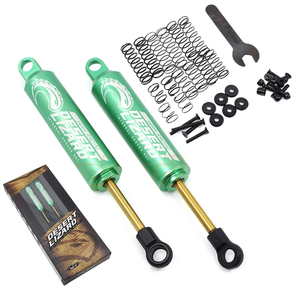 Yeah Racing 90mm Desert Lizard Two Stage Internal Spring Damper Shocks (2) Green