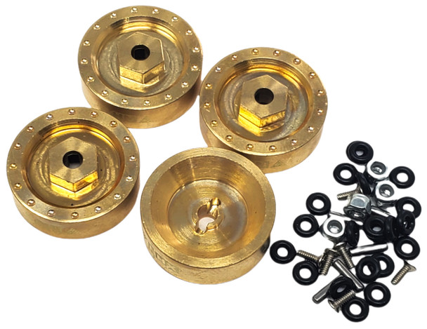 NHX Brass Wheel Weight w/ 7mm Hex Adaptor 4pc : Axial SCX24