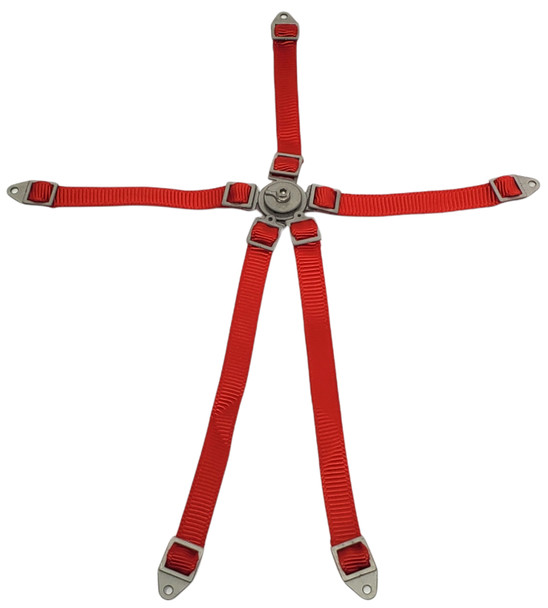 NHX RC R5-Point Safety Harness Racing Seat Belt Camlock Assembled :1/10 Cars Red