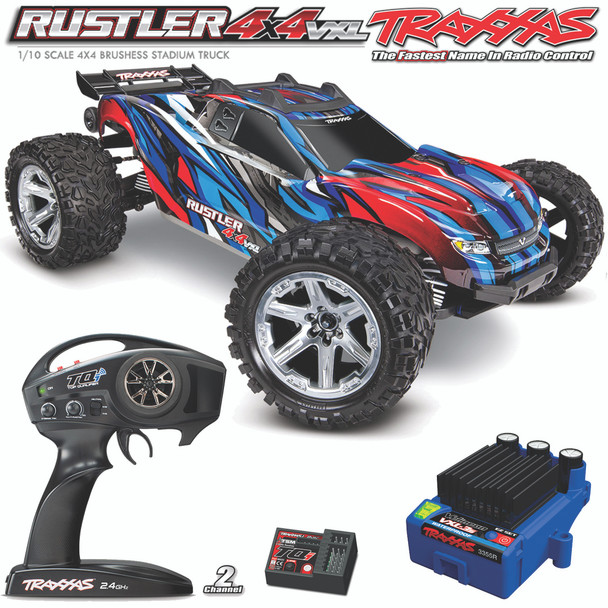 Traxxas Rustler 4x4 VXL Brushless Stadium Truck w/TQi Radio Blue