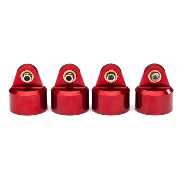 Traxxas 8964R Aluminum Shock Caps Red (4) : Maxx