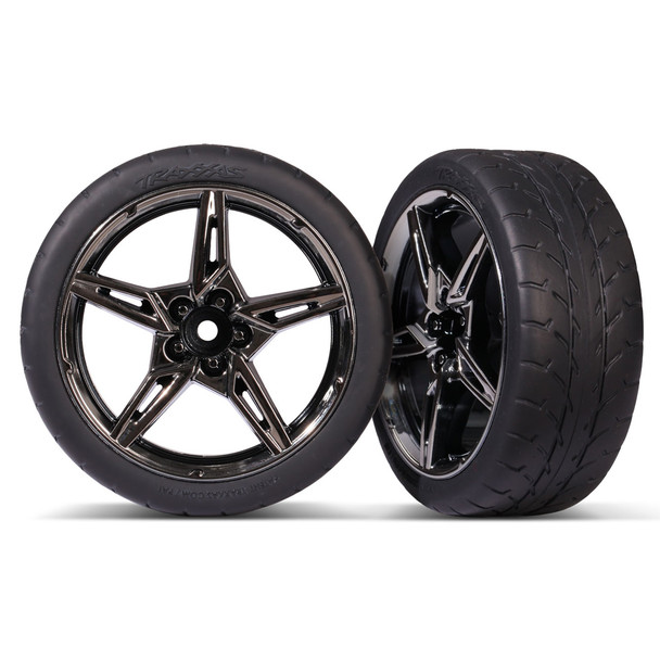 Traxxas 9370 2.1'' Front Response Tires w/ Split Spoke Black / Chrome Wheels (2)