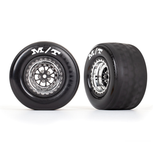 Traxxas 9475R Rear Tires w/ Weld Chrome / Black Wheels & Foam Inserts (2)