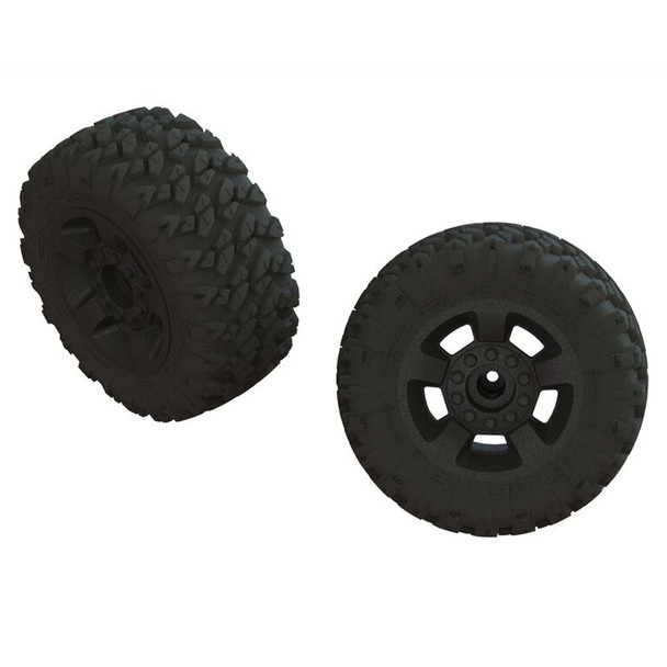 ARRMA ARA550052 1/8 dBoots Ragnarok MT Front/Rear Tires w/ Black Wheels (2)