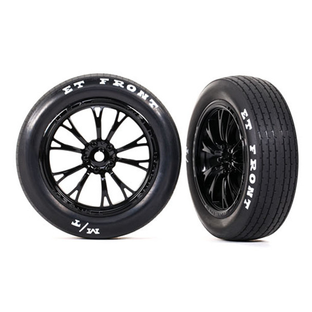 Traxxas 9474 Front Tires w/ Weld Gloss Black Wheels & Foam Inserts (2)
