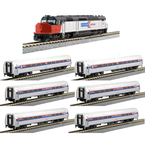 Kato 106-8011-BNDL-DCC EMD SDP40F w/DCC Amtrak Phase I Amfleet 7-Unit Set N Scale