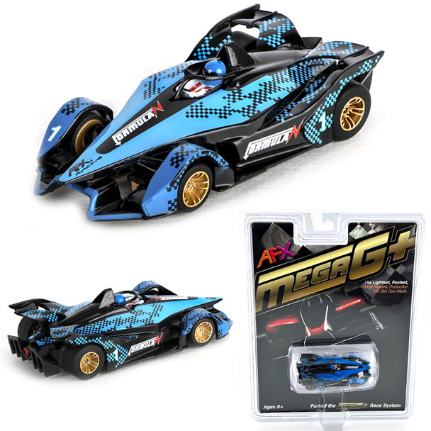 AFX 22039 Mega G+ 2022 Formula N Black & Blue HO Slot Car