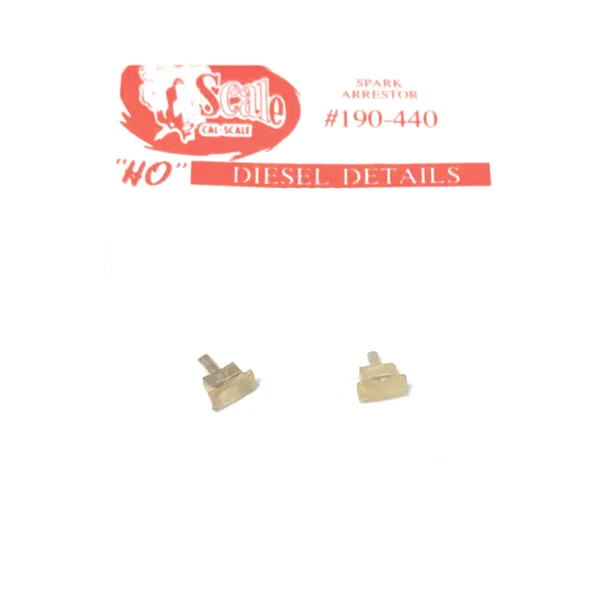 Cal Scale 190-440 Diesel Spark Arrestors Brass Castings (2) Flat Top Style HO Scale