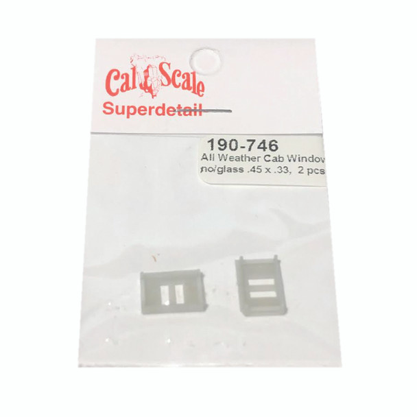 Cal Scale 190-746 All-Weather Cab Window - Plastic No Glazing (2) HO Scale
