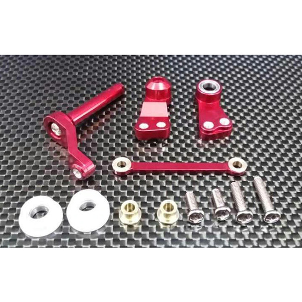 GPM Racing Aluminum Steering Assembly Red : Tamiya CC01