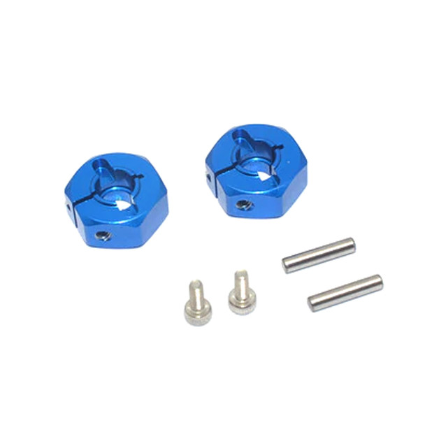 GPM Racing Aluminum Rear Wheel Hex Adapter Blue : 1/10 Tamiya DT-03