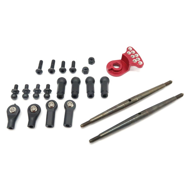 GPM Spring Steel Modified Anti-Thread Steering Tie Rod w/Saver Red : Tamiya DT-03